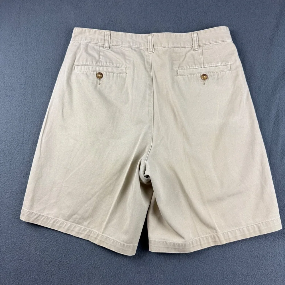 Vintage Brooks Brothers Shorts Men's 34 (Fits 32) Beige Double Pleated Chino